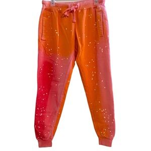 The Nu Vintage Pink and Orange Paint Splatter Joggers Sweatpants